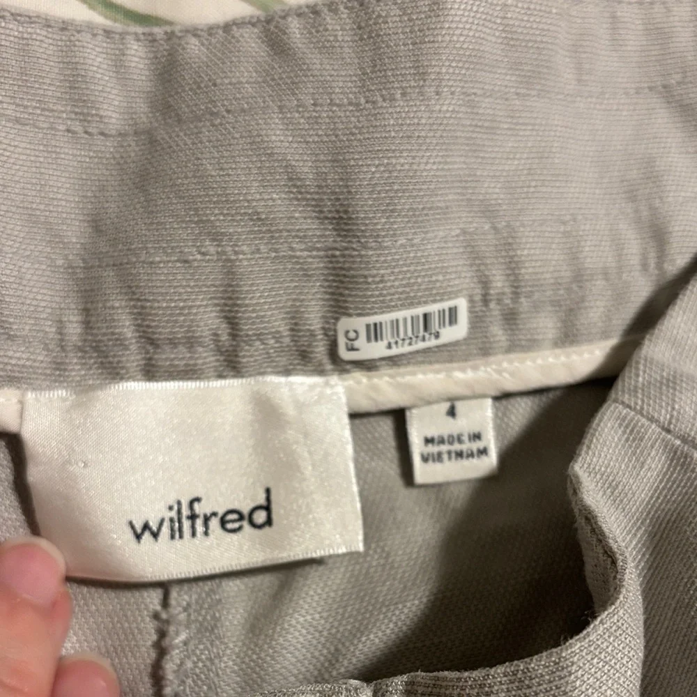 Wilfred Linen Blend Cropped Grey Lightweight Pants Size 4